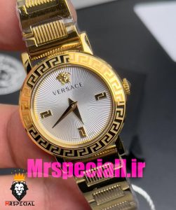 ساعت ورساچه زنانه کوارتز طلایی صفحه سفید 020842 VERSACE