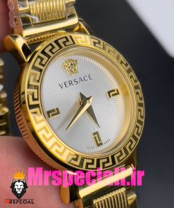 ساعت ورساچه زنانه کوارتز طلایی صفحه سفید 020842 VERSACE