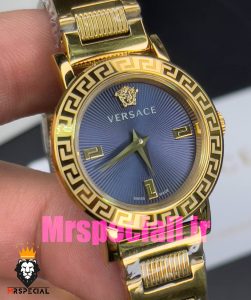 ساعت ورساچه زنانه کوارتز طلایی صفحه ابی 020843 VERSACE
