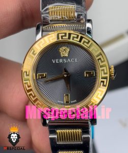 ساعت ورساچه زنانه کوارتز دورنگ طلایی صفحه طوسی 020847 VERSACE