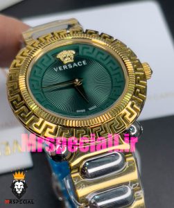 ساعت ورساچه زنانه کوارتز دورنگ طلایی صفحه سبز 020851 VERSACE 
