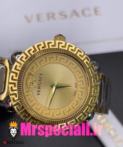 ساعت ورساچه زنانه کوارتز دورنگ طلایی صفحه طلایی 020853 VERSACE