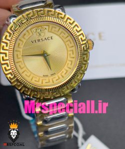 ساعت ورساچه زنانه کوارتز دورنگ طلایی صفحه طلایی 020853 VERSACE
