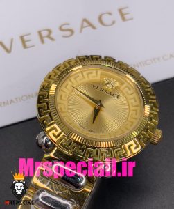 ساعت ورساچه زنانه کوارتز دورنگ طلایی صفحه طلایی 020853 VERSACE