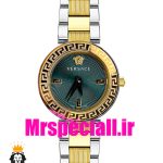 ساعت ورساچه زنانه کوارتز دورنگ طلایی صفحه سبز 020845 VERSACE