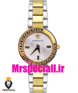 ساعت ورساچه زنانه کوارتز دورنگ طلایی صفحه سفید 020846 VERSACE