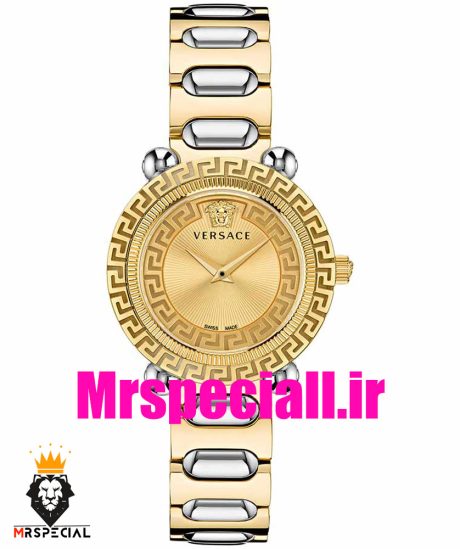 ساعت ورساچه زنانه کوارتز دورنگ طلایی صفحه طلایی 020853 VERSACE