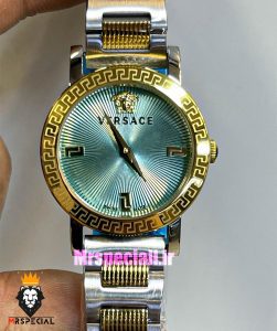ساعت ورساچه زنانه کوارتز دورنگ طلایی صفحه تیفانی 021353 VERSACE 