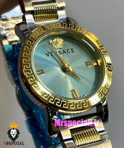 ساعت ورساچه زنانه کوارتز دورنگ طلایی صفحه تیفانی 021353 VERSACE 