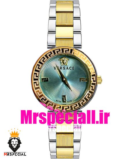 ساعت ورساچه زنانه کوارتز دورنگ طلایی صفحه تیفانی 021353 VERSACE
