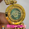ساعت ورساچه زنانه کوارتز طلایی صفحه سبز قاب متحرک 020886 VERSACE