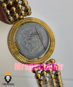 ساعت ورساچه زنانه کوارتز طلایی صفحه سبز قاب متحرک 02033 VERSACE