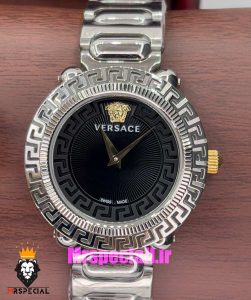ساعت ورساچه زنانه کوارتز استیل صفحه مشکی 021035 VERSACE 