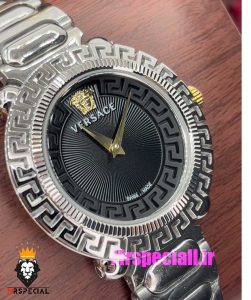 ساعت ورساچه زنانه کوارتز استیل صفحه مشکی 021035 VERSACE 