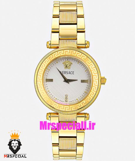 ساعت ورساچه زنانه کوارتز طلایی صفحه سفید 021038 VERSACE