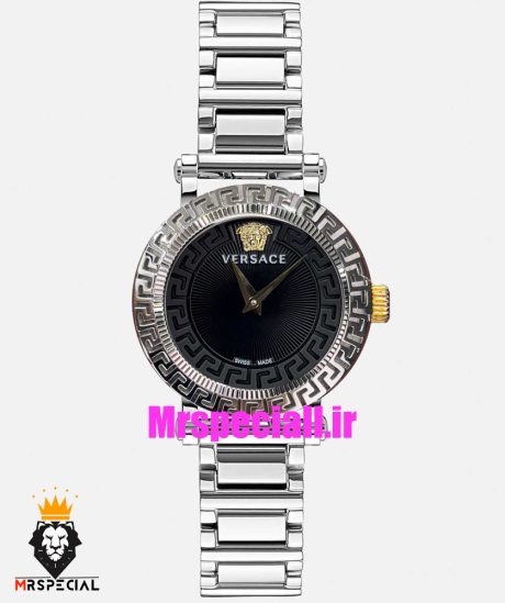 ساعت ورساچه زنانه کوارتز استیل صفحه مشکی 021035 VERSACE