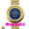 ساعت ورساچه زنانه کوارتز طلایی صفحه ابی قاب متحرک 02032 VERSACE