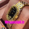 ساعت مچی زنانه ورساچه کوارتز دورنگ طلایی صفحه مشکی 020670 VERSACE