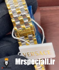 ساعت مچی زنانه ورساچه کوارتز دورنگ طلایی صفحه سبز 0863 VERSACE