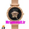 ساعت مچی زنانه ورساچه رزگلد بند حصیری صفحه مشکی 02029 VERSACE