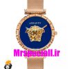 ساعت مچی زنانه ورساچه بند حصیری رزگلد صفحه ابی 02027 VERSACE