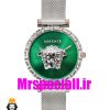 ساعت مچی زنانه ورساچه بند حصیری استیل صفحه سبز 02024 VERSACE