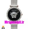 ساعت مچی زنانه ورساچه بند حصیری استیل صفحه مشکی 02025 VERSACE