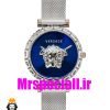 ساعت مچی زنانه ورساچه بند حصیری استیل صفحه ابی 02026 VERSACE